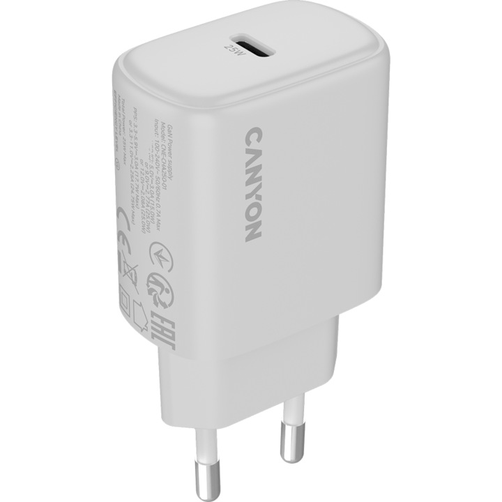 CNE-CHA250-01 1x USB-C 12V 3A 25W Fehér