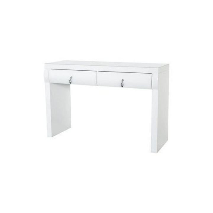 Masa de toaleta Euro-Home, din sticla alba, 100x42x80 cm