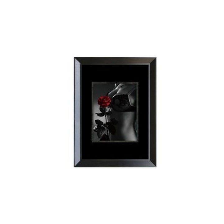 Tablou Euro-Home Obraz, femeie cu trandafir, 80x60 cm