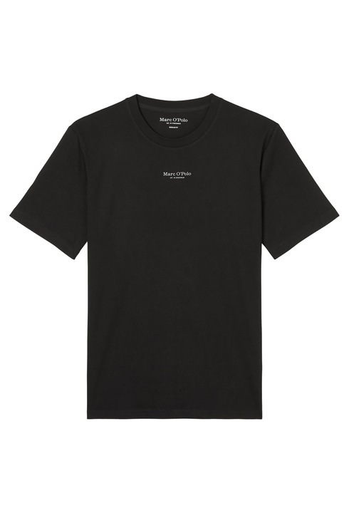 Marc O'Polo, Памучна тениска с овално деколте, Черен