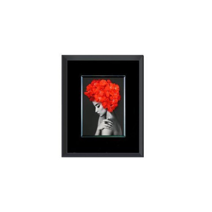 Tablou Euro-Home Obraz femeie si flori 80x60 cm