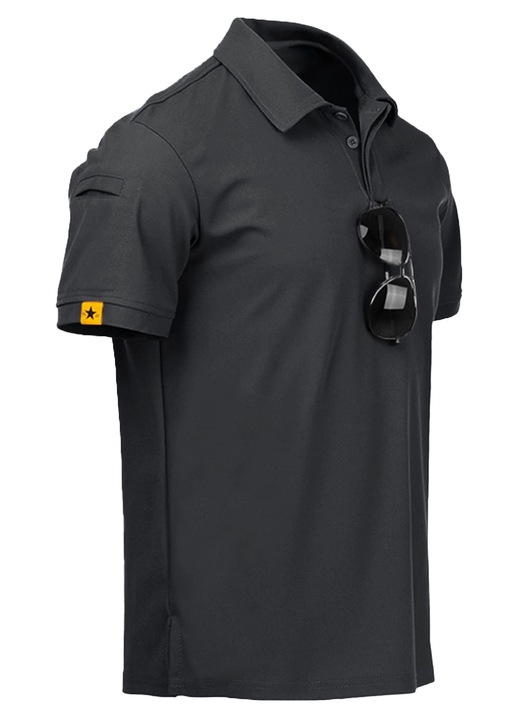 Férfi GEEKSPORT póló, XXL méret, slim fit, sötétszürke színű