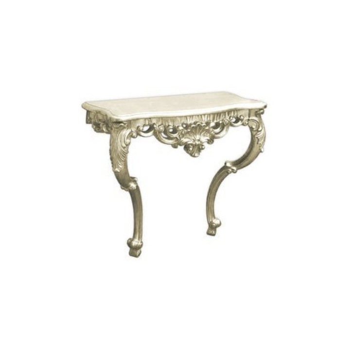 Consola din lemn, Euro-Home, argintie, 85x40x76 cm