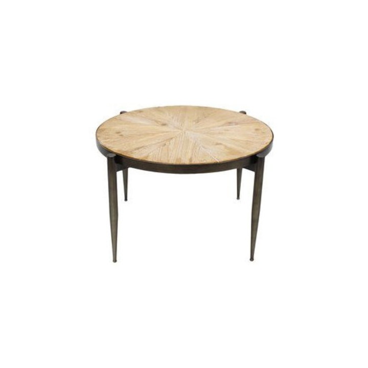 Masa de cafea, Euro-Home, 61x38cm, cu blat din lemn, culoare cupru, set disponibil