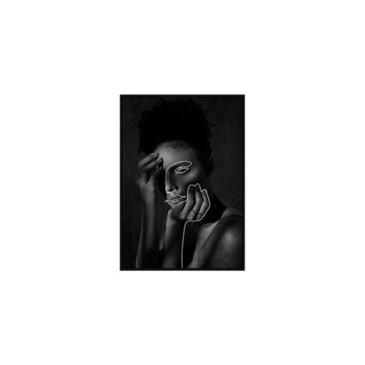 Tablou decorativ Euro-Home, femeie, 82,6x122,6 cm, alb-negru