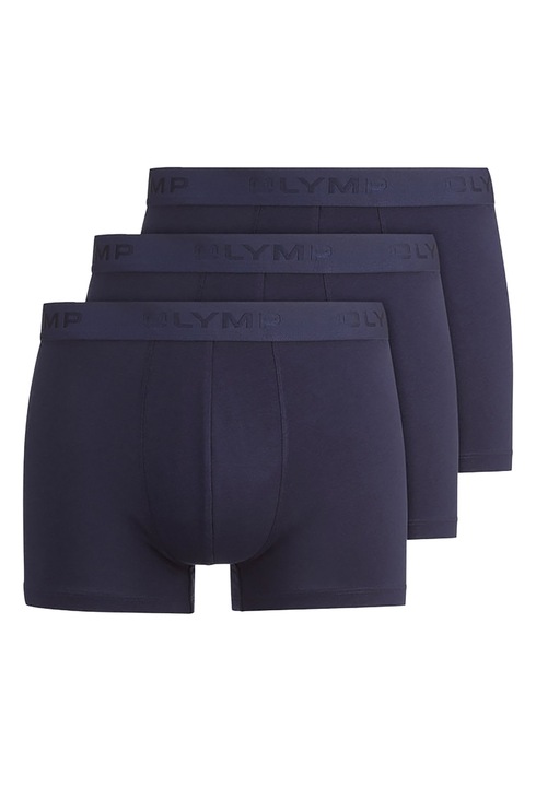 Olymp, Set de boxeri cu banda logo in talie - 3 perechi, Albastru