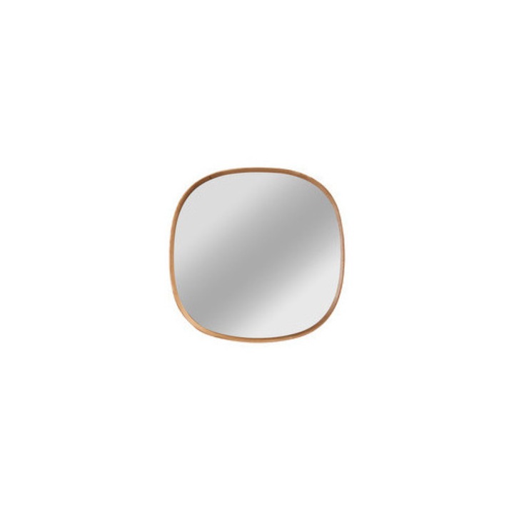 Oglinda rotunda din lemn de stejar natural, Euro-Home, 65cm