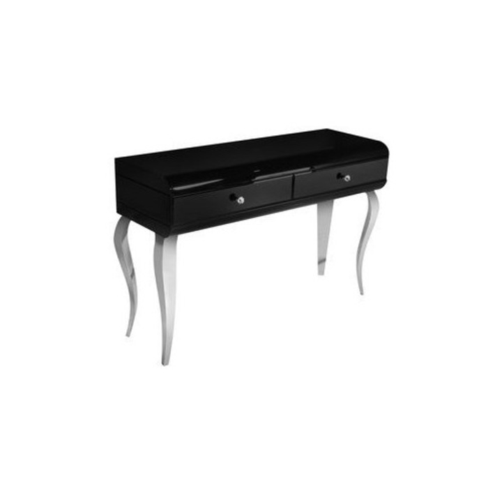 Masa de toaleta, Euro-Home, glamour, sticla neagra, 120x41x78cm
