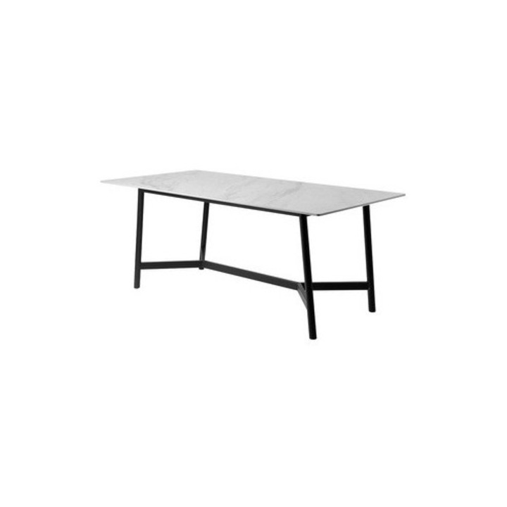 Masa Euro-Home, design modern, blat din piatra marmura, 180x90x75 cm, gri