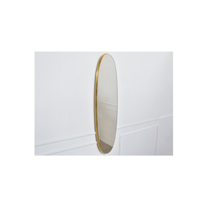 Oglinda ovala Euro-Home, rama aurie, 36x136x3,5 cm