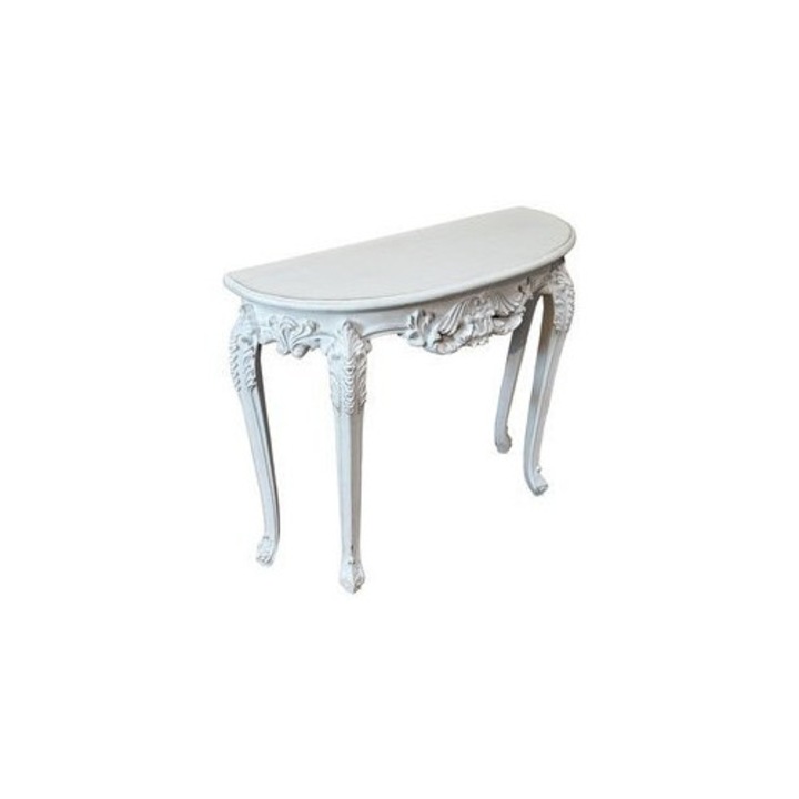 Consola mobilier Euro-Home, stil provensal, 100x37x80 cm, alb