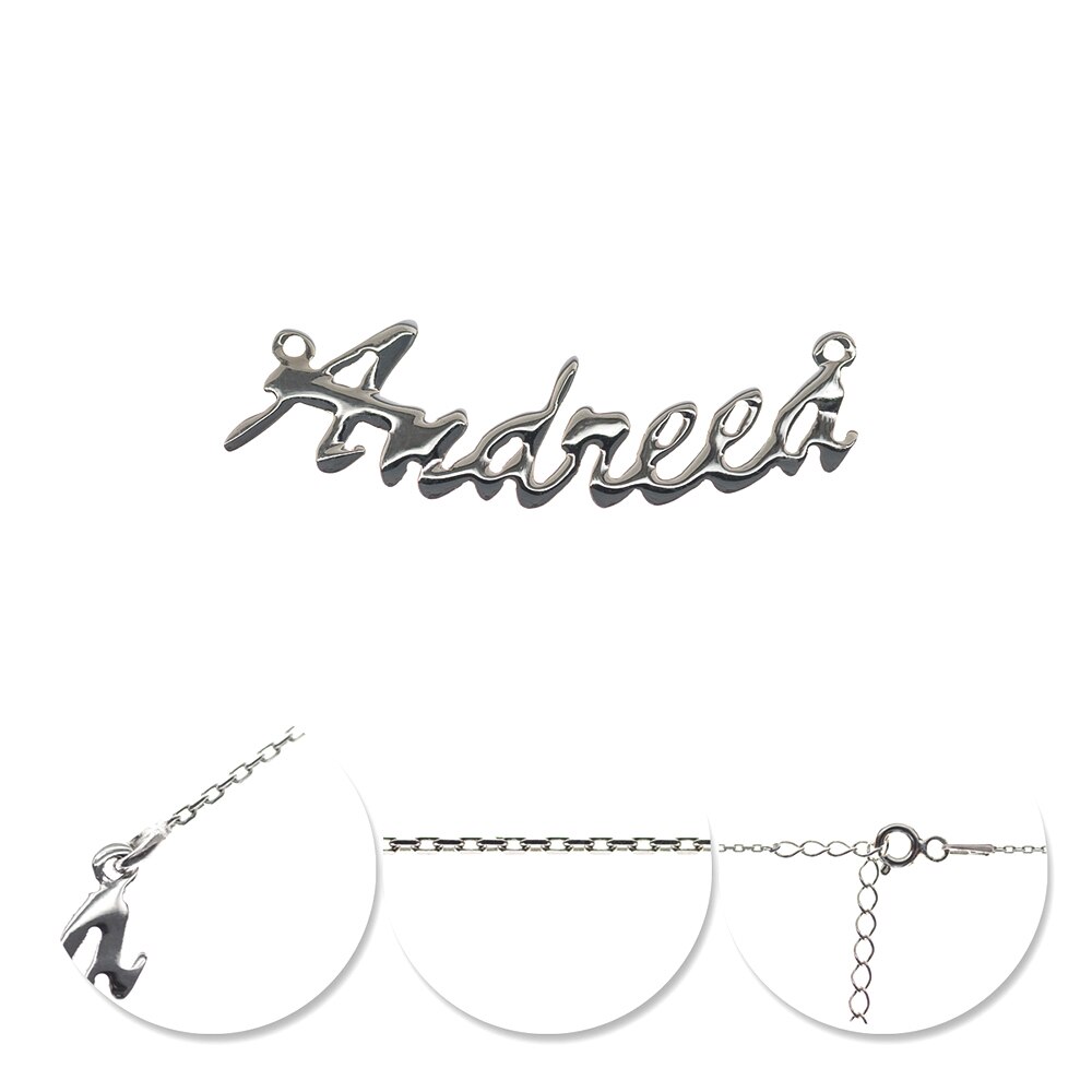 Colier din argint 925 personalizat cu nume Andreea - BeSpecial 3284, 45, Argintiu