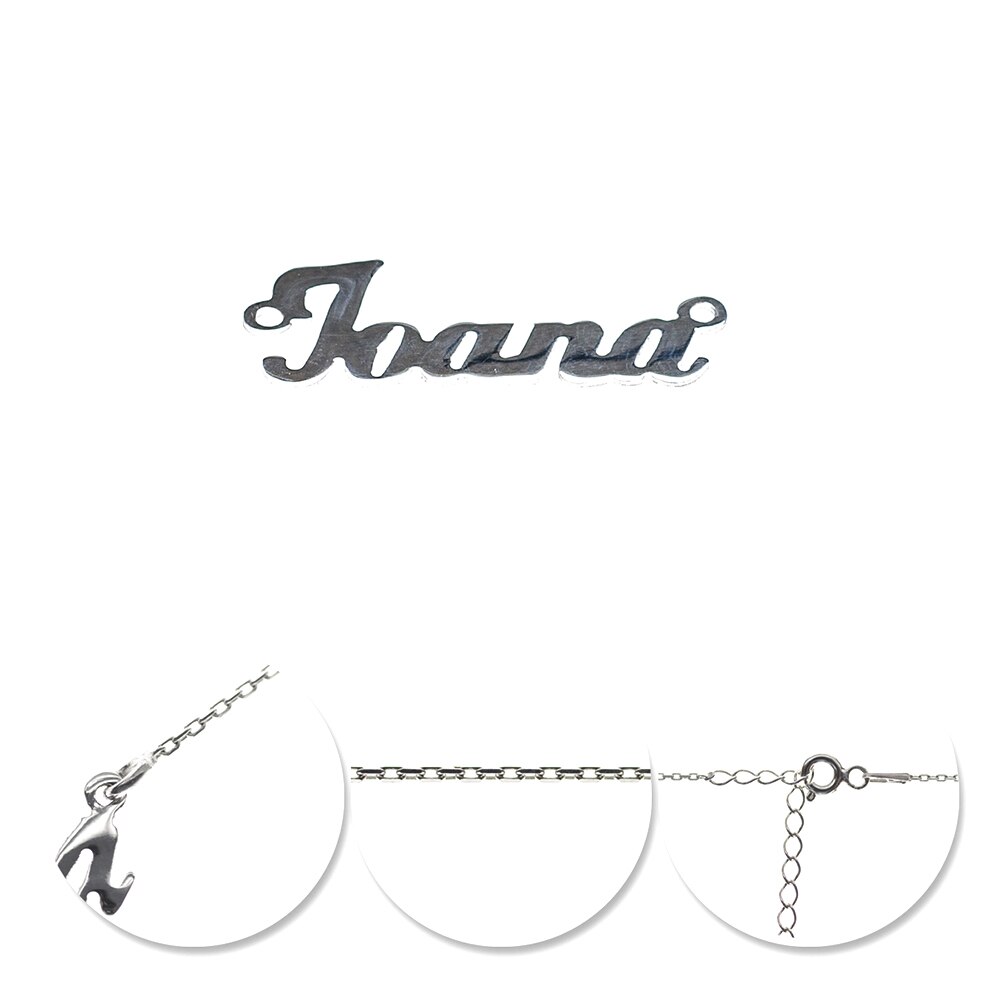 Colier argint 925 rodiat cu numele Ioana - BeSpecial 3574, 45, Argintiu