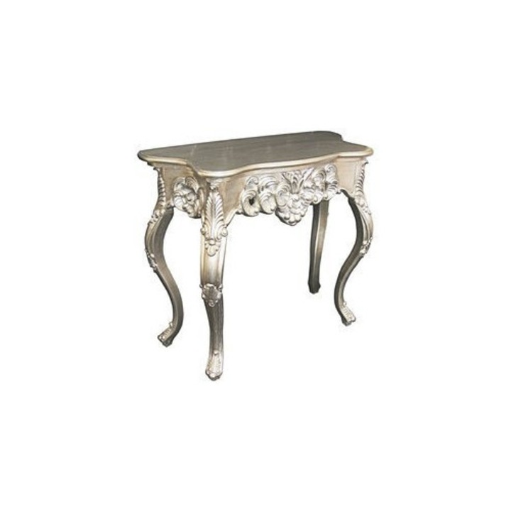 Consola din lemn, Euro-Home, 83x37x74 cm, argintie