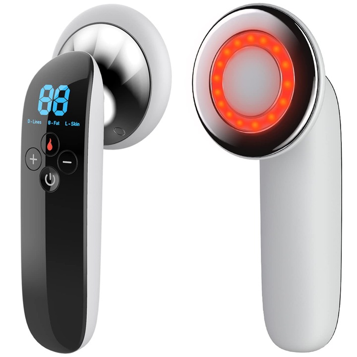 Dispozitiv conturare corporala 4-in-1, anti-celulita, masaj, frecventa radio, alb