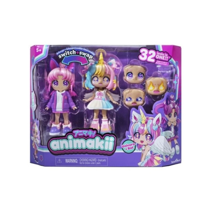 Unikornis és Denevér testreszabható baba, vinil, 5 év