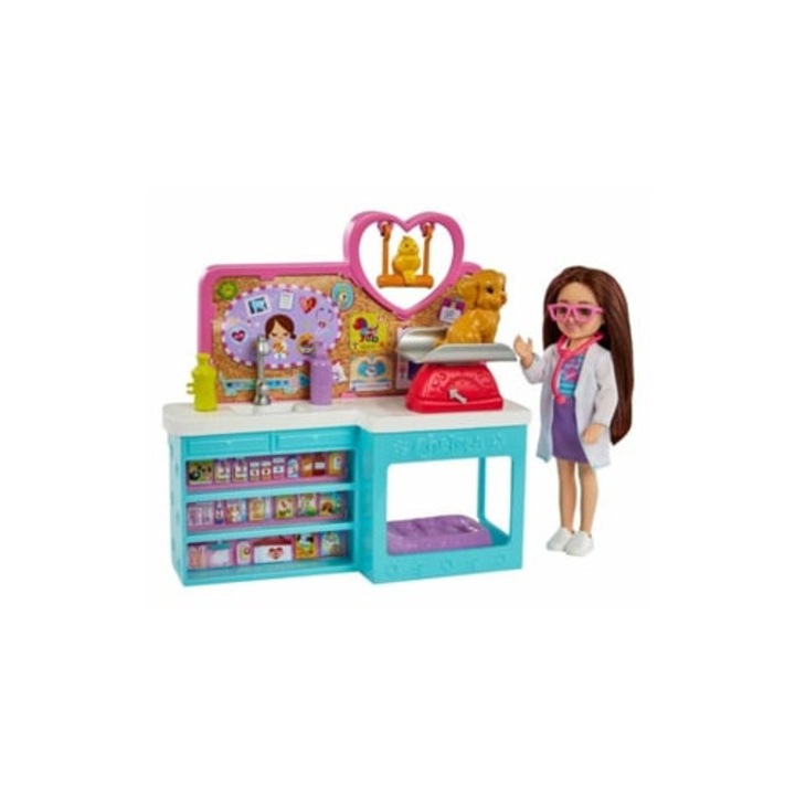 Barbie Chelsea Állatorvosi Klinika Baba, Vinil, 3 éves kortól