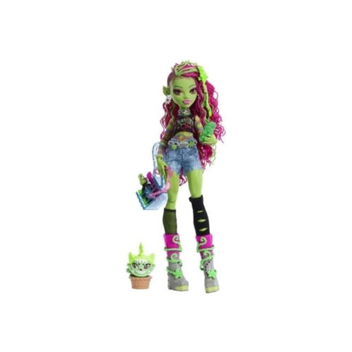 Monster High Venus McFlytrap baba, Chewliannal, vinil, 5 éves