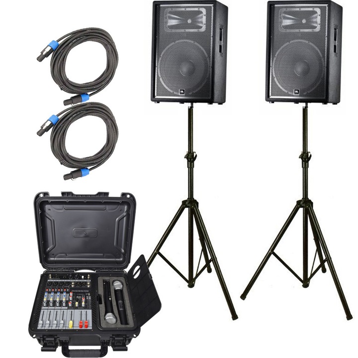 Аудио система JBL JRX Mixer Bundle M, безжични микрофони, активен миксер