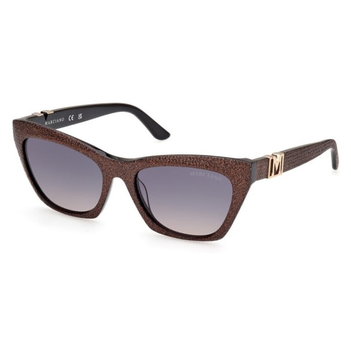 Дамски слънчеви очила Marciano by Guess GM0831 05F 54, стил пеперуда, UV защита, кафяви лещи, 54-17-140