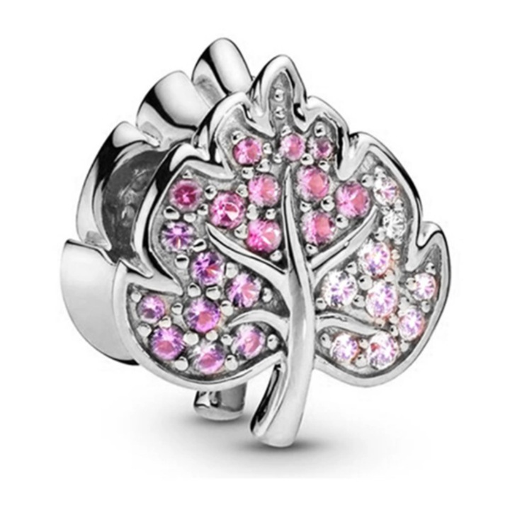 Pandantiv femei ADAIVIUME cu frunze strălucitoare, roz abur, cireșe, violet regal, argint