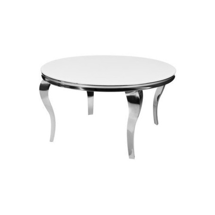 Masa rotunda Euro-Home, glamour, 120x75cm, alb