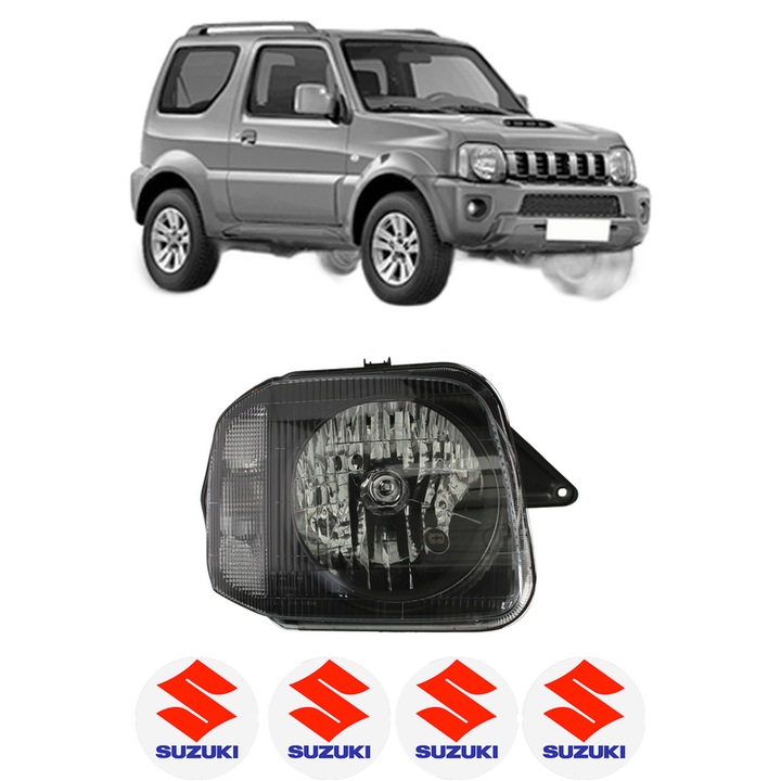 Far Dreapta Fata SUZUKI JIMNY Closed Off-Road Vehicle (SN) din 1998-2005, Auto, DEPO, 4x Stickere auto cu SUZUKI
