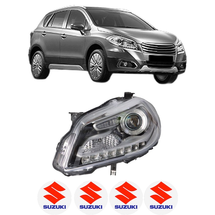 Far Stanga Fata SUZUKI SX4 S-CROSS (JY) din 2013-2022, Auto, DEPO, 4x Stickere auto cu SUZUKI