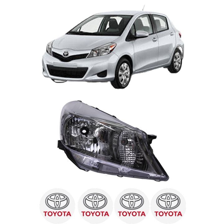 Far Dreapta Fata TOYOTA YARIS Hatchback Van (_P13_) din 2012-2020, Auto, TYC, 4x Stickere auto cu TOYOTA