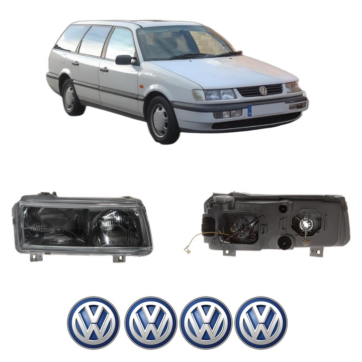 Set Faruri Stanga Dreapta Fata Volkswagen PASSAT B3/B4 (315, 3A5) din 1989-1996, Auto, TYC, 4x Stickere auto cu Volkswagen