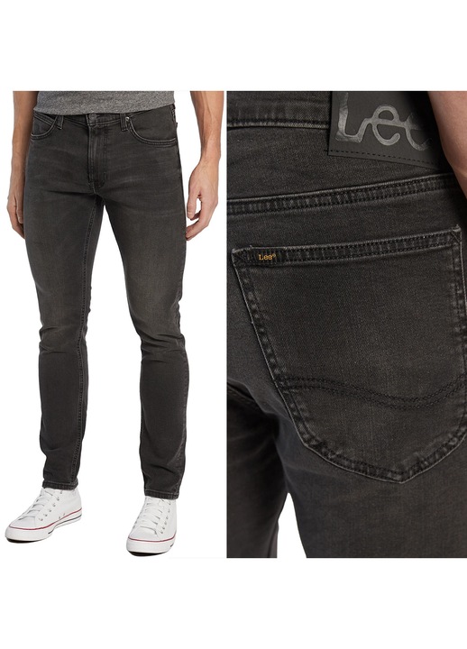 Blugi Lee Luke Slim Tapered gri închis L36, talie medie, Gri, W28-L30