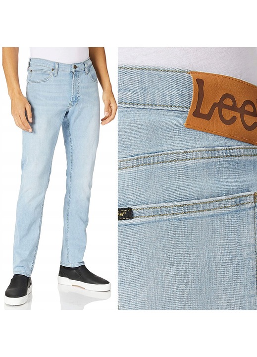 Blugi Lee Luke Slim Tapered albastru deschis, Albastru