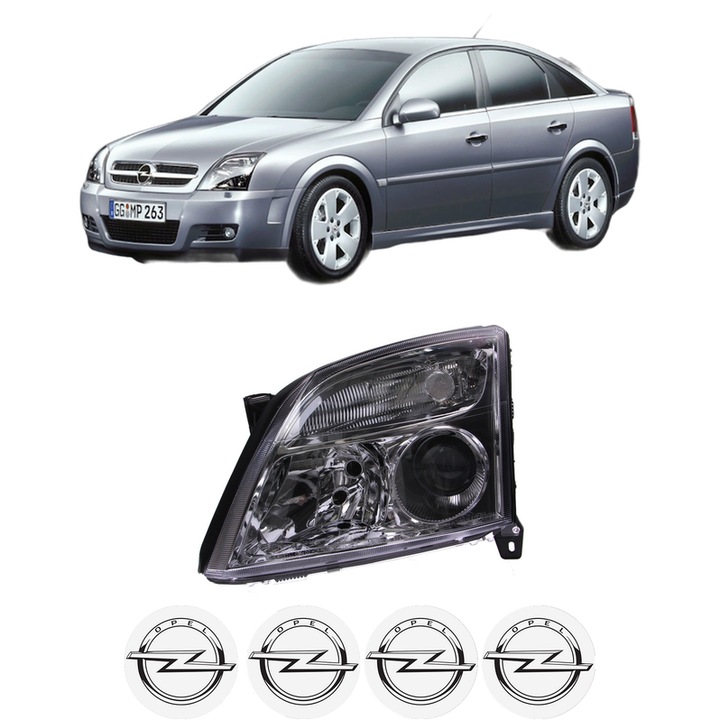 Far Stanga Fata OPEL VECTRA C GTS (Z02) din 2002-2009, Auto, DEPO, 4x Stickere auto cu OPEL
