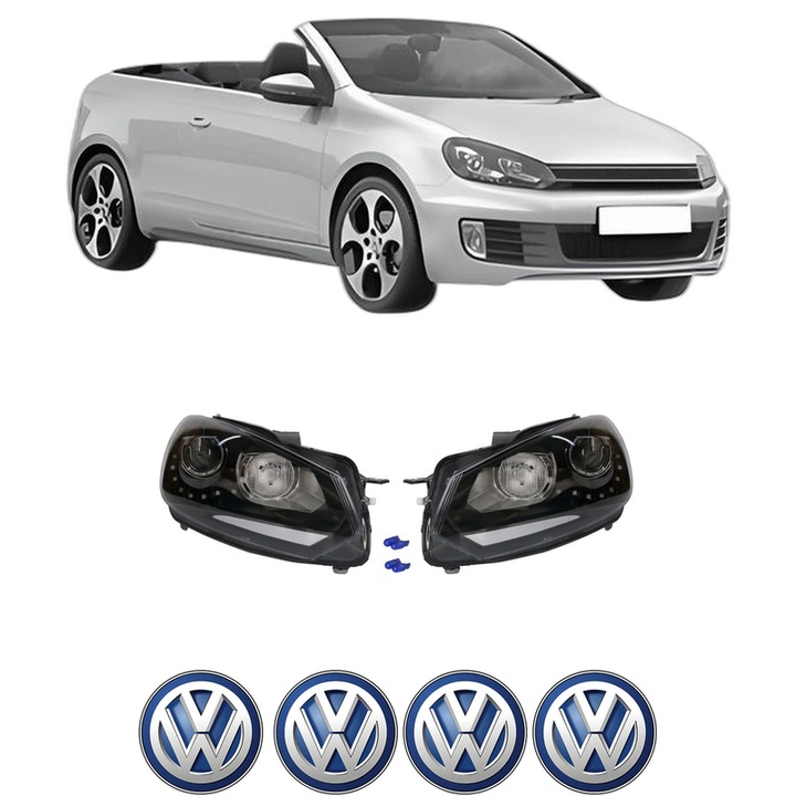 Far Dreapta / Stanga Fata Volkswagen GOLF VI Convertible (517) din 2011-2016, Auto, DEPO, 4x Stickere auto cu Volkswagen