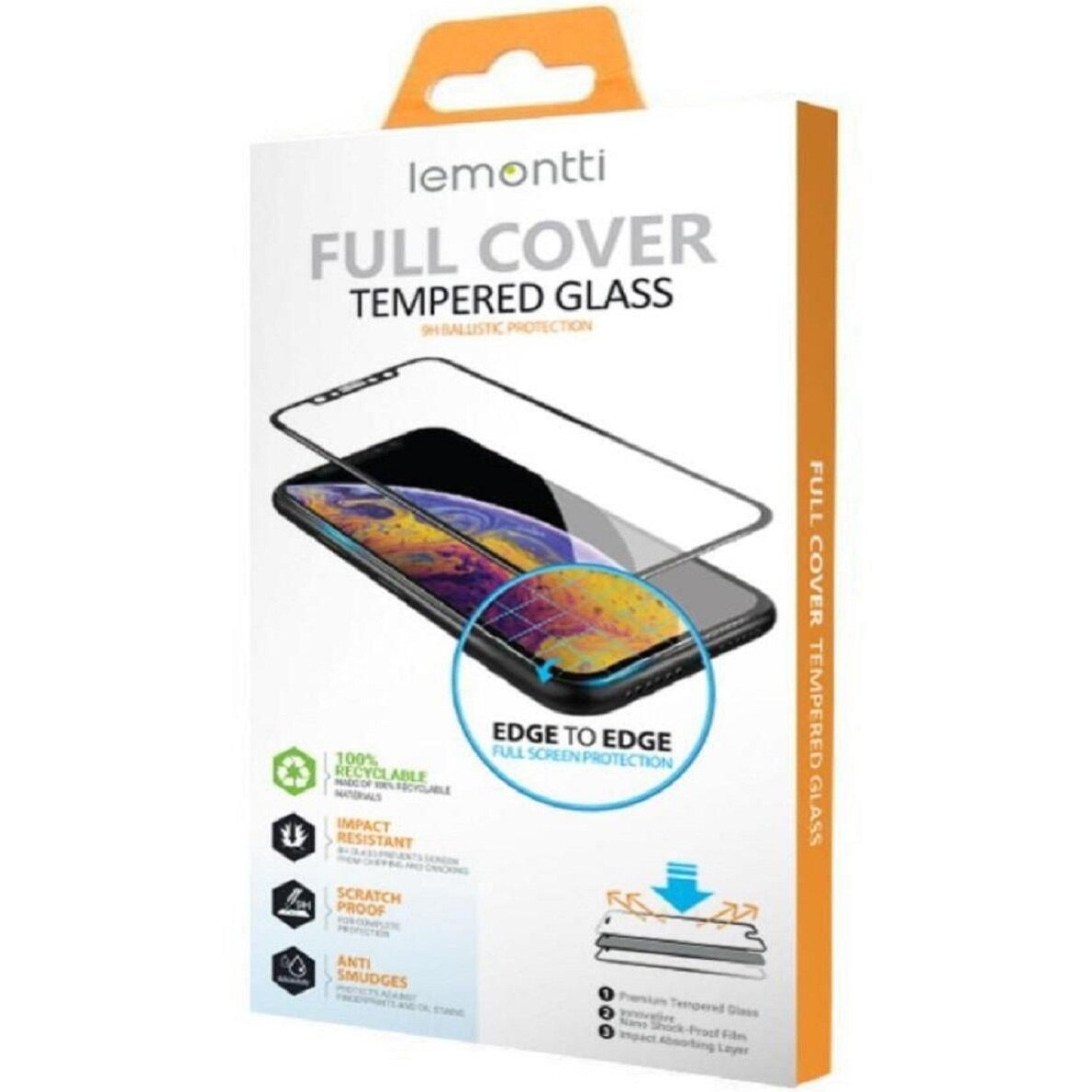 Folie de protectie din Sticla Lemontti Full Fit pentru iPhone 17 Pro Max / 16 Pro Max, Negru