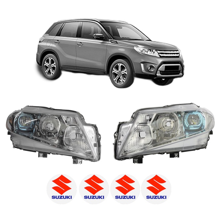 Set Faruri Stanga Dreapta Fata SUZUKI VITARA (LY) din 2015-2019, Auto, DEPO, 4x Stickere auto cu SUZUKI