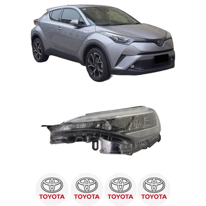 Far Stanga Fata TOYOTA C-HR VAN (_X1_) din 2016, Auto, DEPO, 4x Stickere auto cu TOYOTA