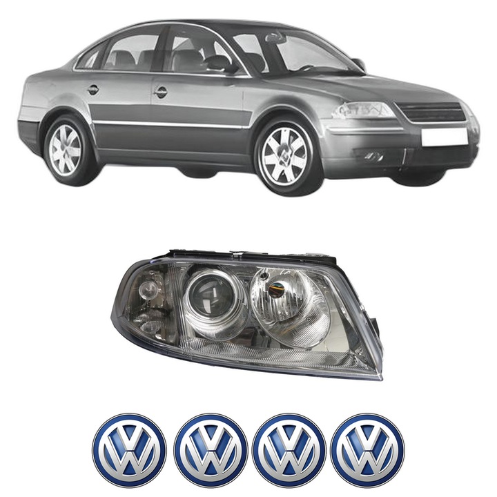 Far Dreapta Fata Volkswagen PASSAT B5.5 (3B3) din 2000-2005, Auto, TYC, 4x Stickere auto cu Volkswagen