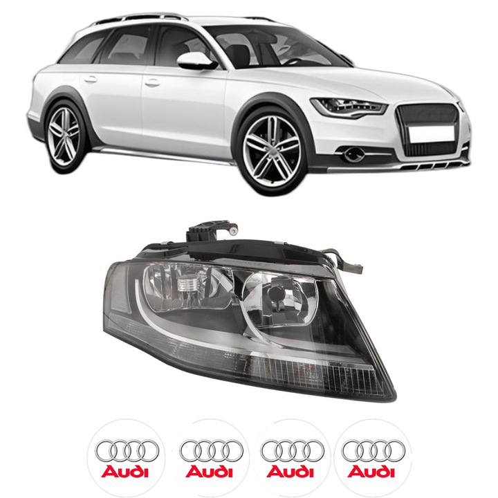 Far Dreapta Fata AUDI A4 Allroad B8 (8KH) din 2009-2016, Auto, DEPO, 4x Stickere auto cu AUDI