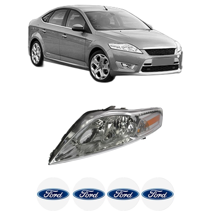 Far Stanga Fata FORD MONDEO IV Saloon (BA7) din 2007-2015, Auto, DEPO, 4x Stickere auto cu FORD