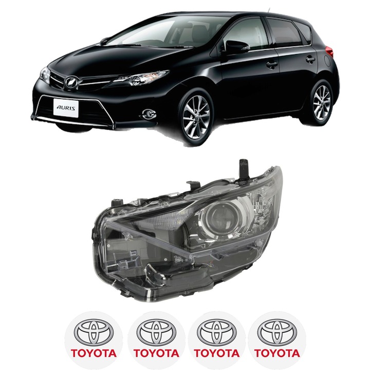 Far Stanga Fata TOYOTA AURIS (_E18_) din 2012-2018, Auto, DEPO, 4x Stickere auto cu TOYOTA