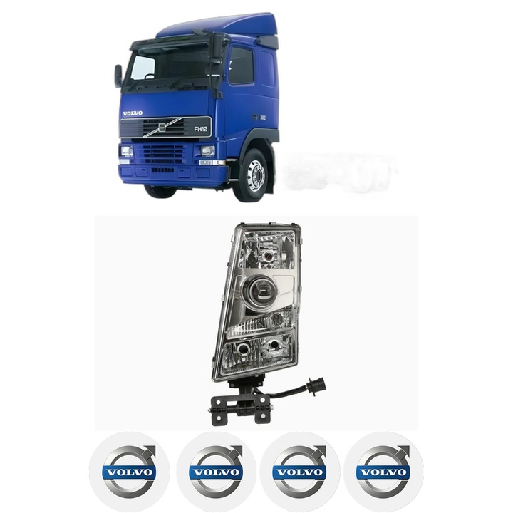 Far Stanga Fata VOLVO FH12 din 2001-2005, Auto, DEPO, 4x Stickere auto cu VOLVO