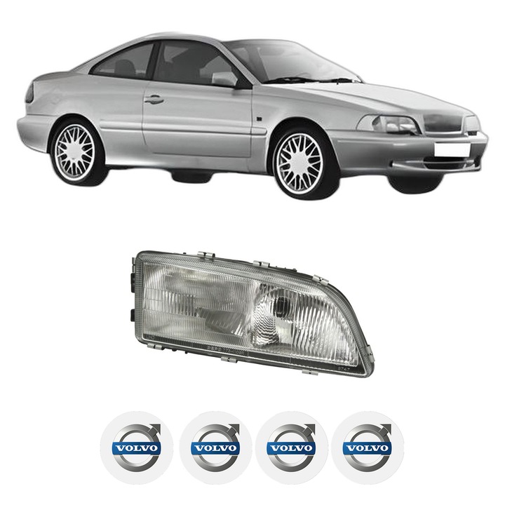 Far Dreapta Fata VOLVO C70 I Coupe (872) din 1997-2002, Auto, DEPO, 4x Stickere auto cu VOLVO