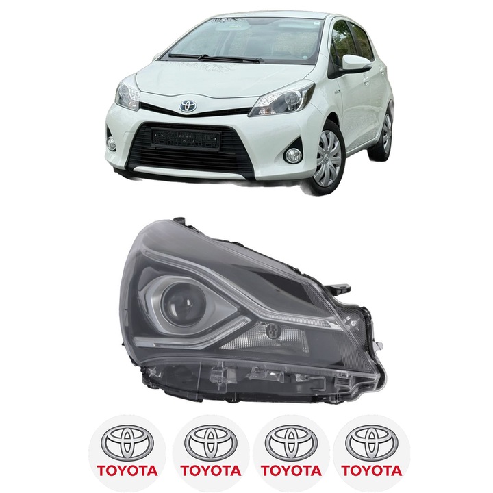 Far Dreapta Fata TOYOTA YARIS (_P15_) din 2013-2016, Auto, DEPO, 4x Stickere auto cu TOYOTA