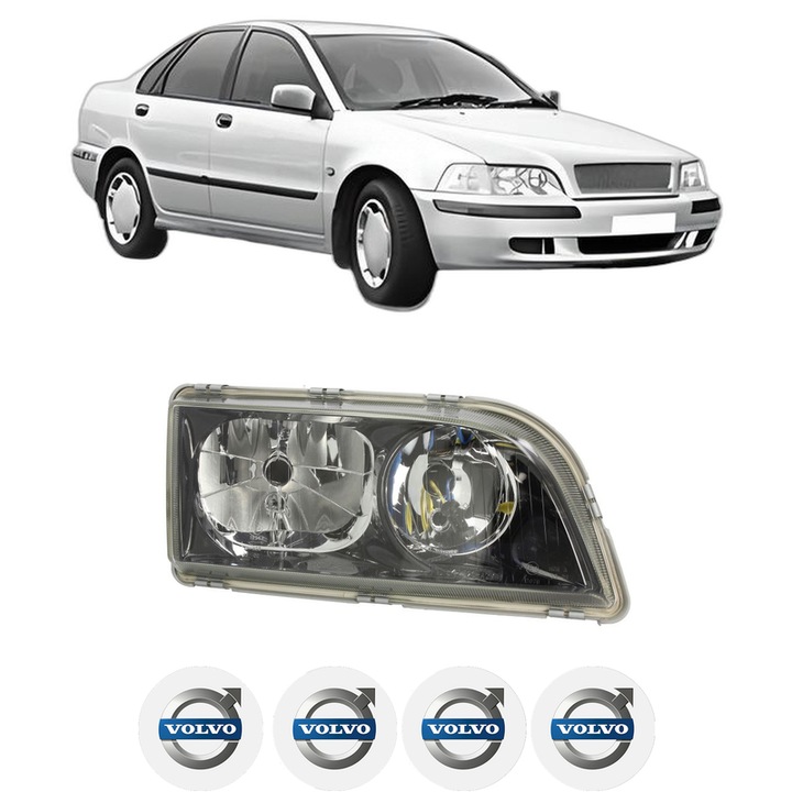 Far Dreapta Fata VOLVO S40 I (644) din 1995-2004, Auto, TYC, 4x Stickere auto cu VOLVO