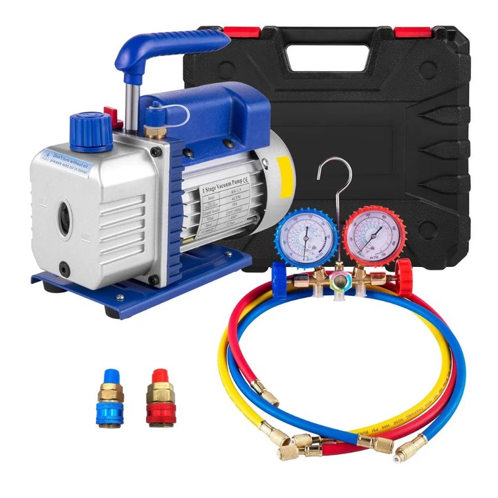 Vákuumszivattyú, egyfokozatú hűtőipari HVAC szerszámkészlet, 4CFM 1/3HP, kék