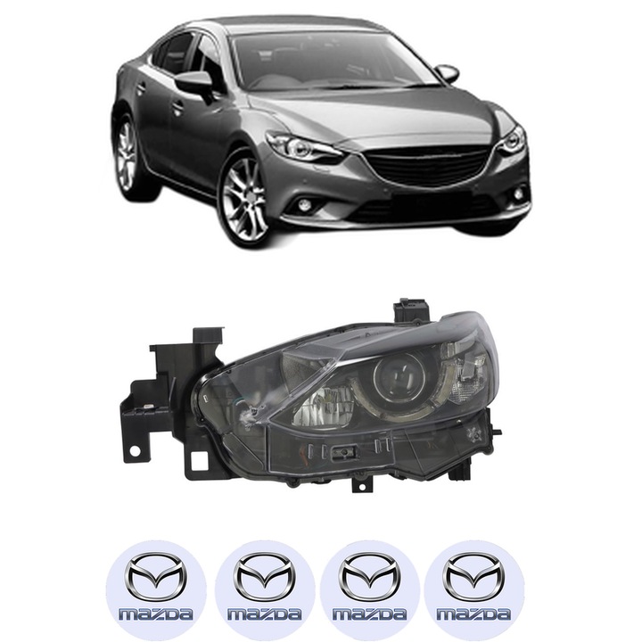 Far Stanga Fata MAZDA 6 Saloon (GJ, GL) din 2012-2020, Auto, DEPO, 4x Stickere auto cu MAZDA