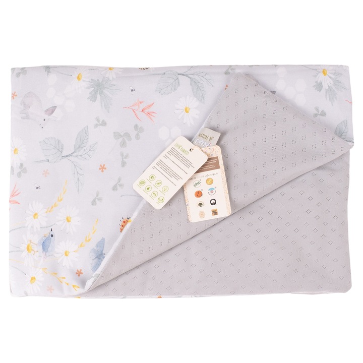 Kétoldalas Nature Bamboo by Amy gyerek takaró, 100x70cm és Lunca szürke hátizsák