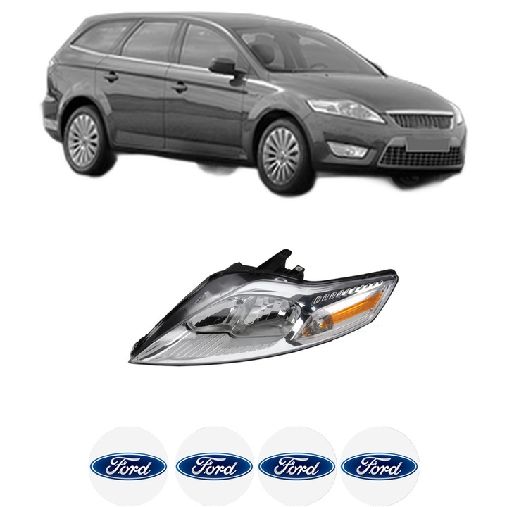 Far Stanga Fata FORD MONDEO IV Turnier (BA7) din 2007-2015, Auto, TYC, 4x Stickere auto cu FORD