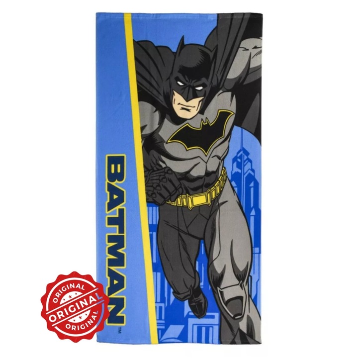 Gyermek fürdő- és strandtörölköző, DC Comics, Batman Hero, mikroszálas, kék, 70x140cm